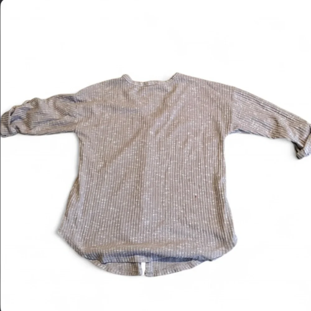 No Boundaries Tan Knit Sweater Buttonup Roll Sleeve Cardigan Lightweight - Picture 4 of 4